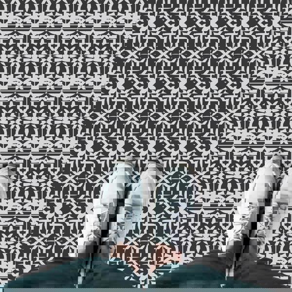 WFS6017 - Medieval Art Seamless Floral Pattern Tiles Floor Stickers 120cm x 60 cm