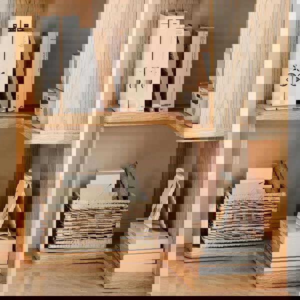 Living and Home 6/5/4-Tier L-shaped Corner Bookshelf Wooden Storage Rack Bookcase Holder Organizer