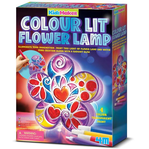 4M Colour Lit Flower Lamp | Paint & Decorate Your Own Night Light