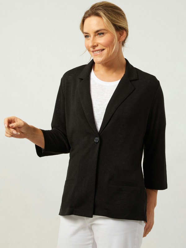 PennyPlain Front Button Jacket - Black