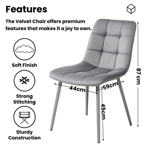 Kosy Koala Dining Table Set for 4 ? Modern Table with 2 Velvet Chairs And 1 Bench ? Dining Room Furniture