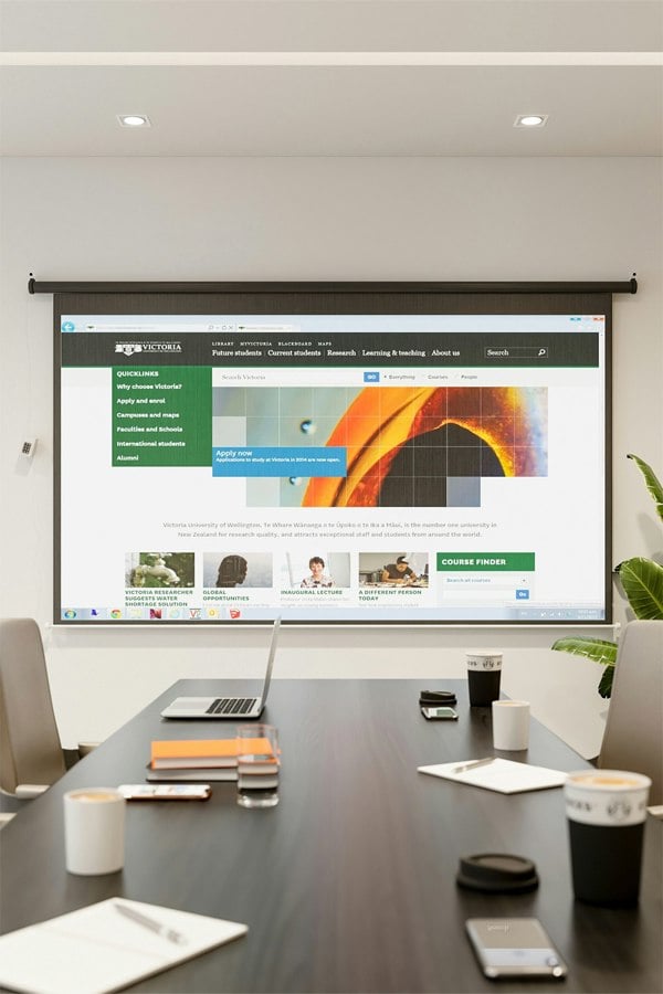 Living and Home 16:9 Electric Motorized Projector Screen with Remote, 100" Black