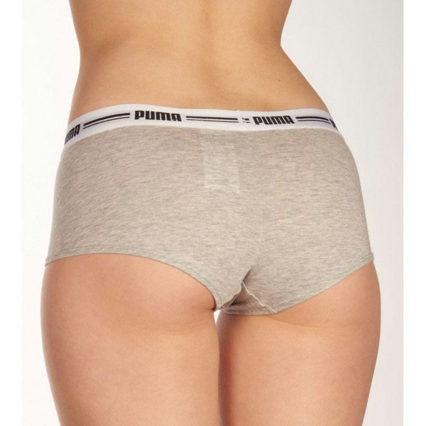 Puma 2-Pack Striped Logo Mid-Rise Mini Shorts, Grey Melange