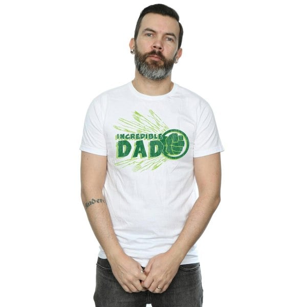 Marvel Mens Hulk Incredible Dad T-Shirt - White