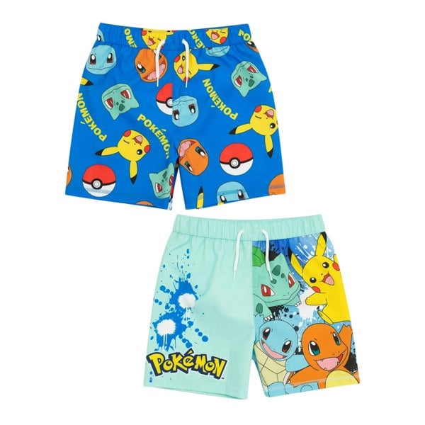 Pokemon Boys Swim Shorts (Pack of 2) - Light Blue/Vibrant Blue