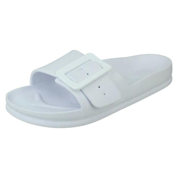 Spot On Ladies Spot On Flat Buckle Mules F00349