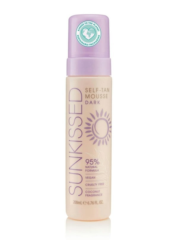 Sunkissed Self Tan Mousse Dark 200ml 95% Natural