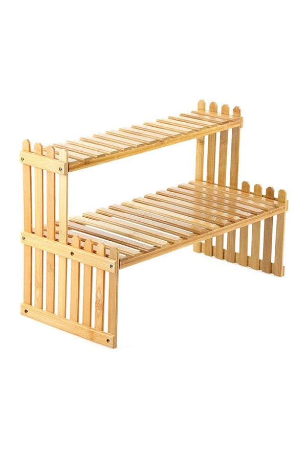 Living and Home 2 Tier Decorative Tabletop Wood Plant Stand Display Shelf