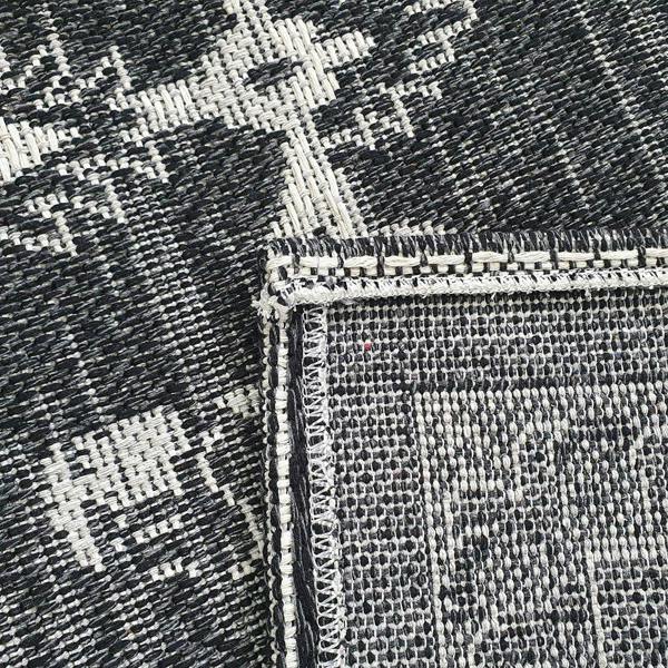 Black Oriental Rug Cotton Washable Rugs Runners Grey Oriental Traditional Pattern Large Small Flat Weave Carpet
