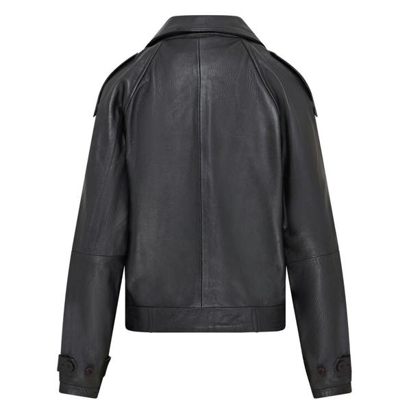 Infinity Leather Womens Cropped Oversized Trench Leather Jacket - Canberra