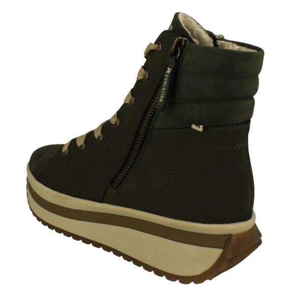 Rieker Ladies Rieker Chunky Platform Fleece Lined Ankle Boots W0962