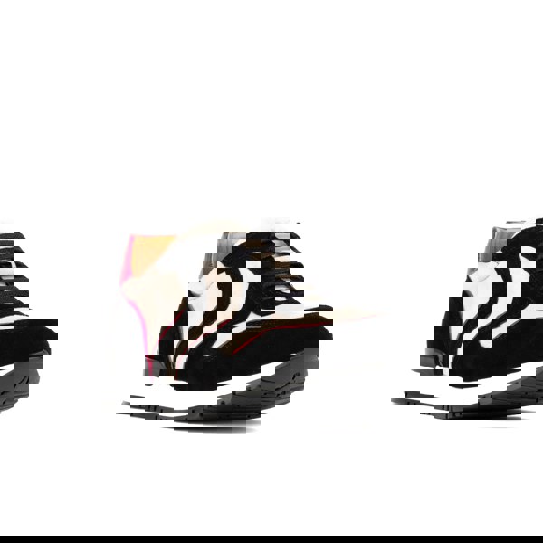 Embassy London Savana - Black & Cream & Pink - Women's athletic trainer with soft black and cream leather with pink trims