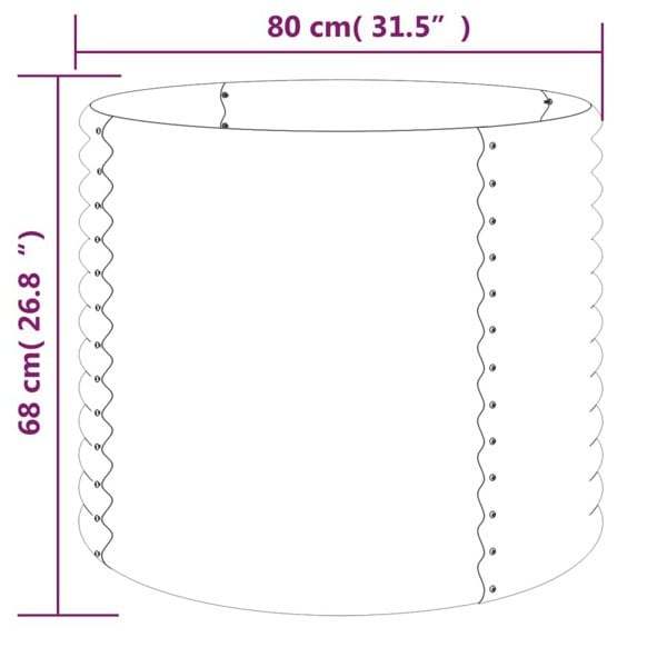 Berkfield Garden Planter Powder-coated Steel 80x80x68 cm Green