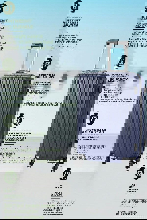 Living and Home Hardshell Spinner Wheel Luggage Travel Suitcase, 20" Blue