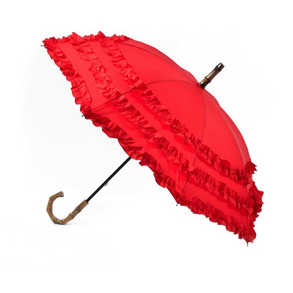 Kids red wedding umbrella side