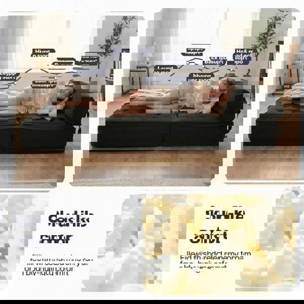 Levede Convertible Sofa Bed 3-IN-1 Portable Boneless Counch Lightweight Foldable