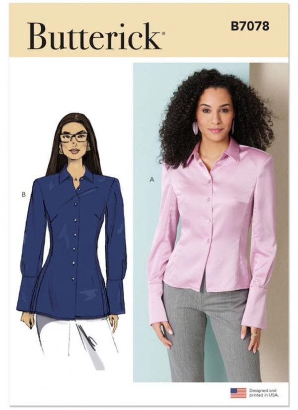 Butterick Sewing Pattern 7078, Tops, Shirts for Women, B6 (6-8-10-12-14-16) - Intermediate