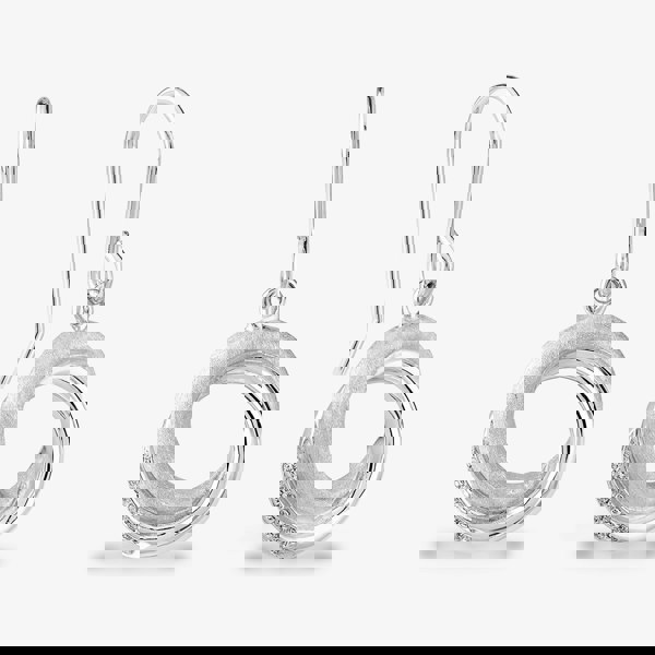 Rosa Lea Pave Frosted Sparkle Intertwined Rings Dropper Earrings BJ-E3268RO