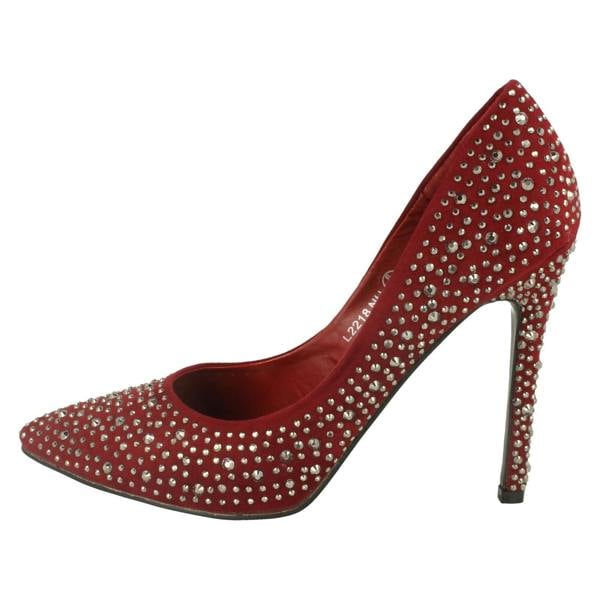 Anne Michelle Ladies Anne Michelle Diamante Court Shoes