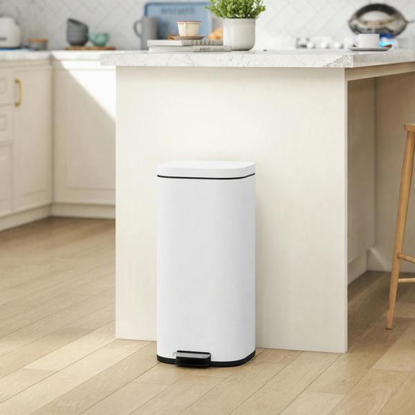HOMCOM 30L Kitchen Bin, Pedal Bin with Lid, Removable Inner Bucket
