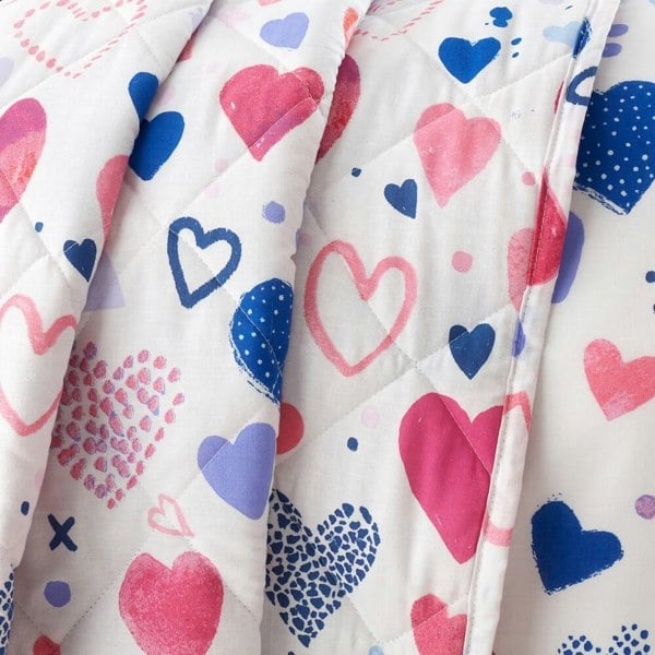 Hearts Quilted Throw - Happy Linen Company