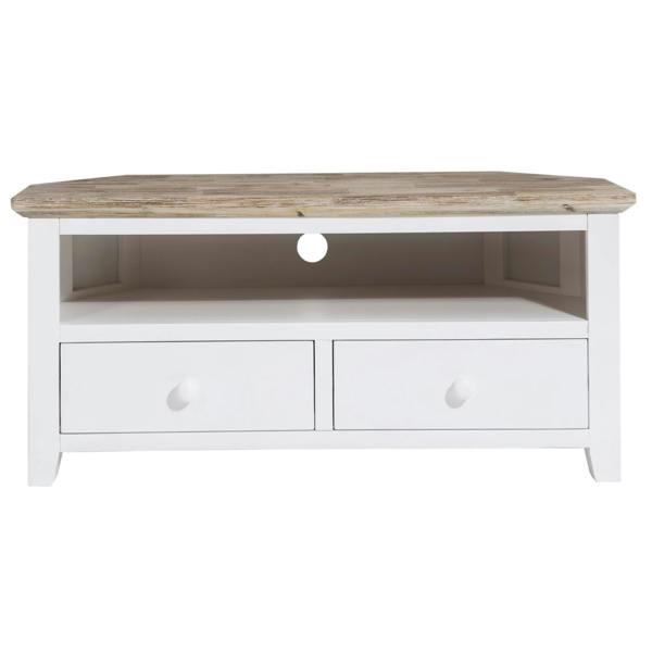Statement Furniture Florence Wooden Corner TV Unit With 2 Drawers and Shelf