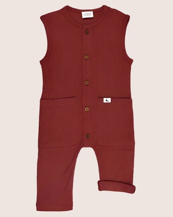 Red Rib Jumpsuit - image 1