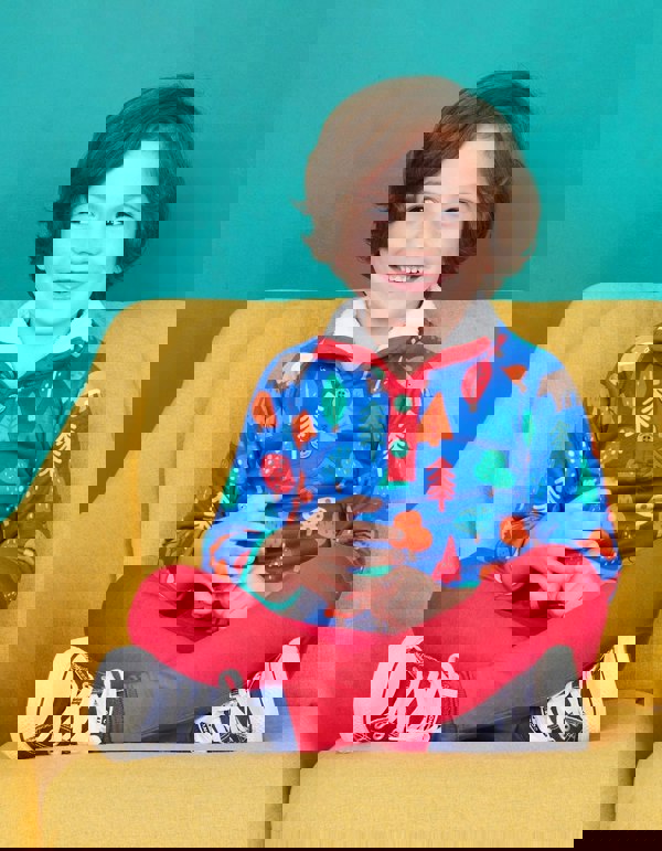 Organic Camping Bear Print Cosy Fleece Sweatshirt - Toby Tiger UK Retail