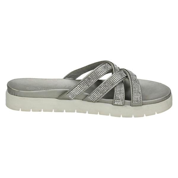 Savannah Ladies Savannah Flat Sole Cross Strap Mules