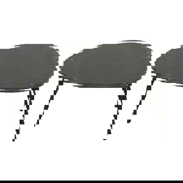 IH Design Miel Coffee Table With Black Marble Top and Metal Legs