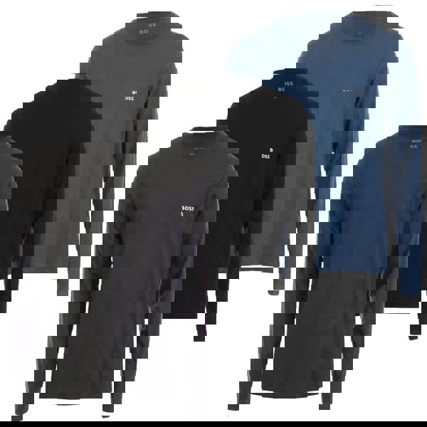 Boss Mens Classic Logo T-Shirt (Pack of 3) - Multicoloured