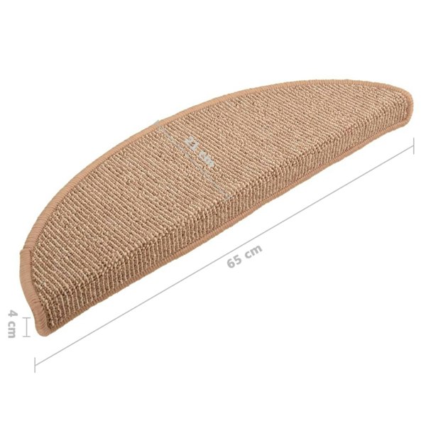 Berkfield Carpet Stair Treads 15 pcs Light Brown 65x21x4 cm