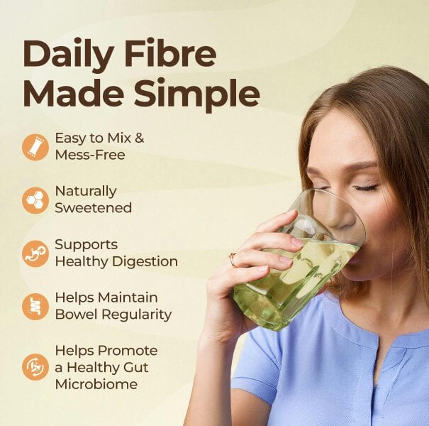 Daily Fibre Supplement 5-in-1 – Digestion & Gut Health Support | Lemon & Lime, Pack of 1