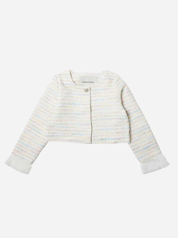 BCBGMAXAZRIA Girls Tweed Jacket in Ivory