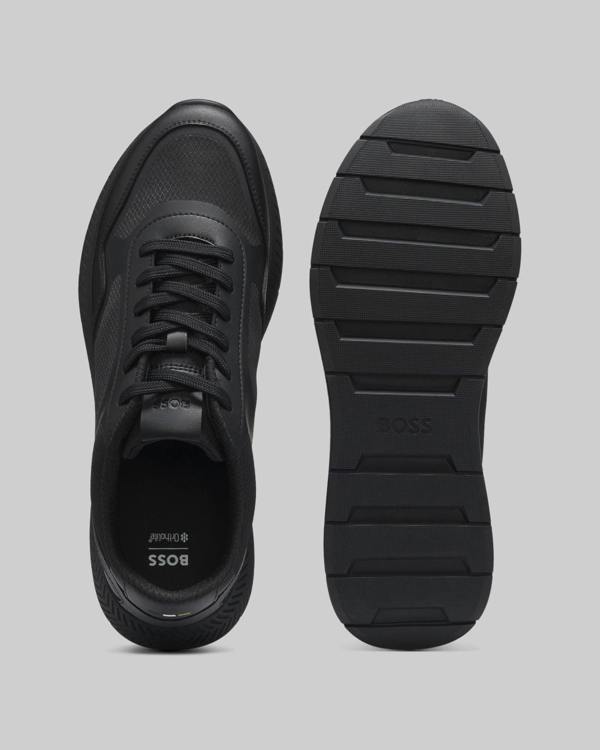BOSS Orange Titanium Mens Mixed - material trainers with ridged outsole - Black 005 | CHO | Designer Footwear,Mens Footwear,Trainers