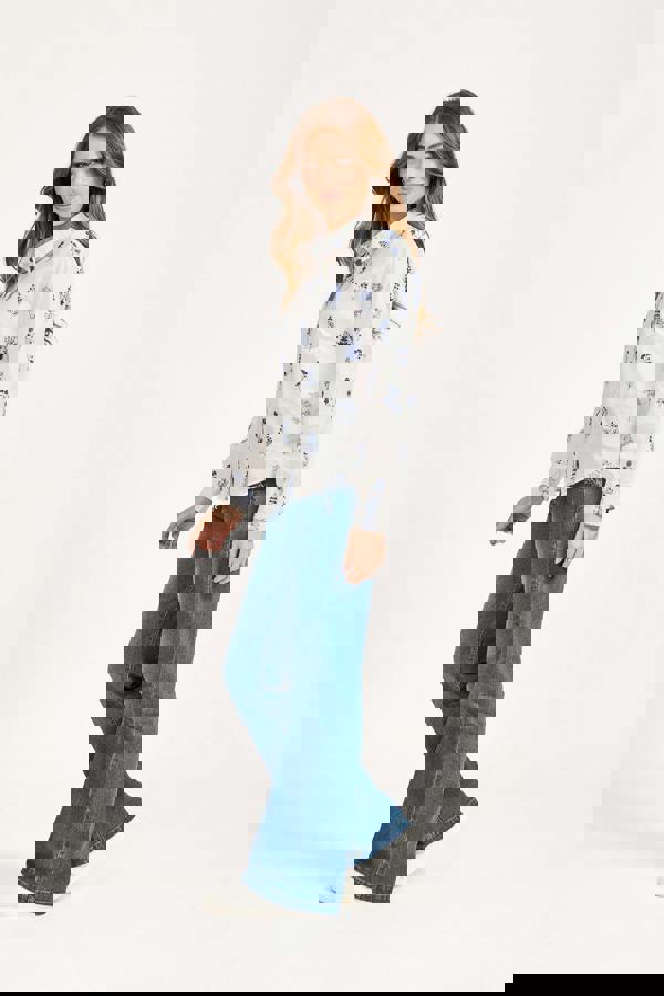 Embroidered Floral Cotton Shirt