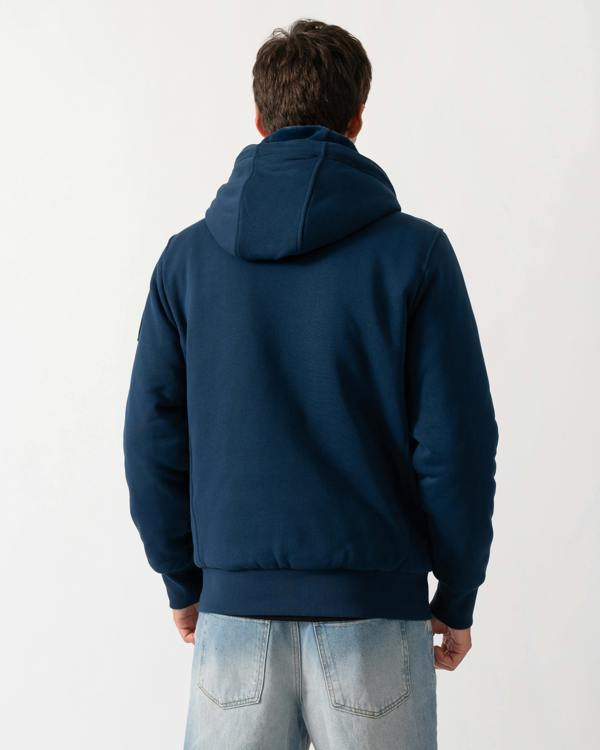 back of a Moose Knuckles Classic Bunny 3 Mens Fleece Hoodie in Nightfall 2017 