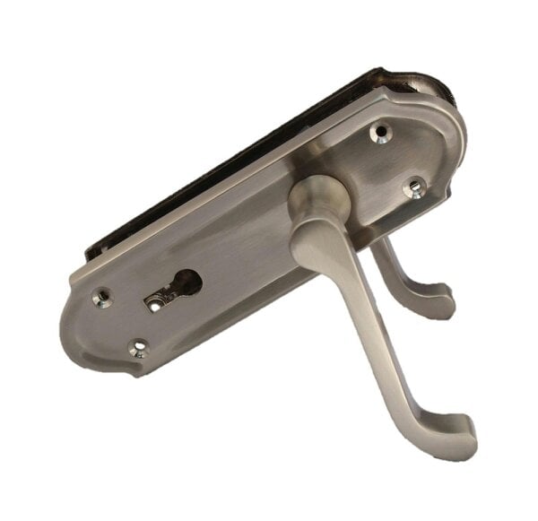 EDH Door Hardware Premium Satin Nickel Internal Lock Door Handle Set+3 Lever Mortice Sash Lock, 2 Pairs