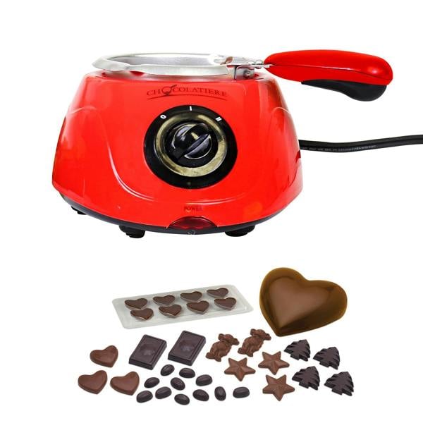 Total Chef Chocolate Melting Pot – 250g Electric Fondue Set For Chocolates, Candies & Dessert Dipping(Red)