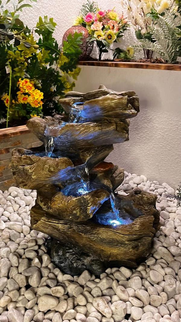 Tranquillity Water Features 5 Tier Wood Cascade Woodland Water Feature
