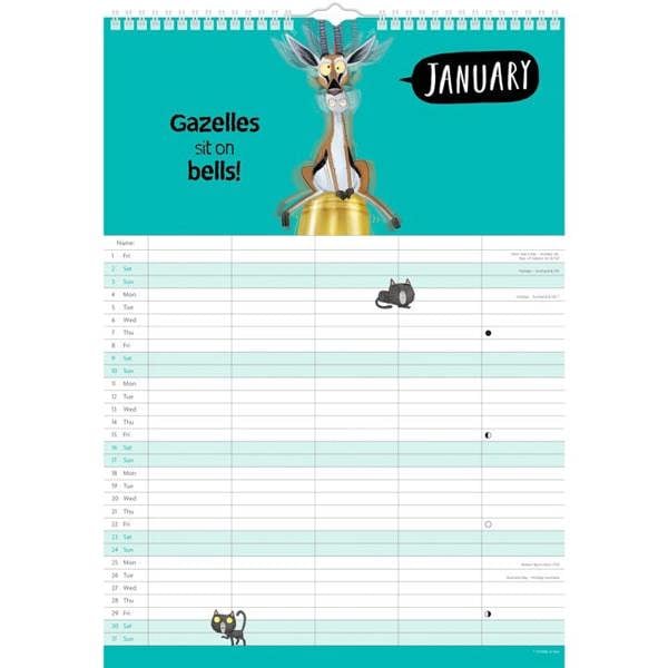 Oi! A3 Family Planner 2027, Family Planners, Month To View, Humour, Gift
