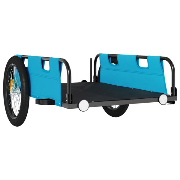 Berkfield Cargo Bike Trailer Blue Oxford Fabric and Iron