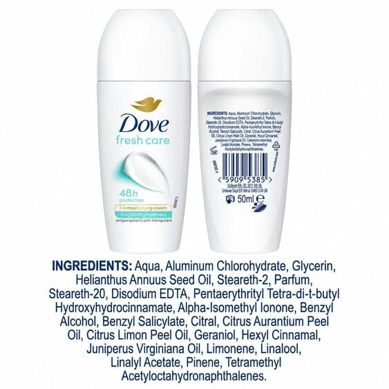 Dove Fresh Roll On Anti-Perspirant up to 48H of Sweat & Odour Protection, 50ml