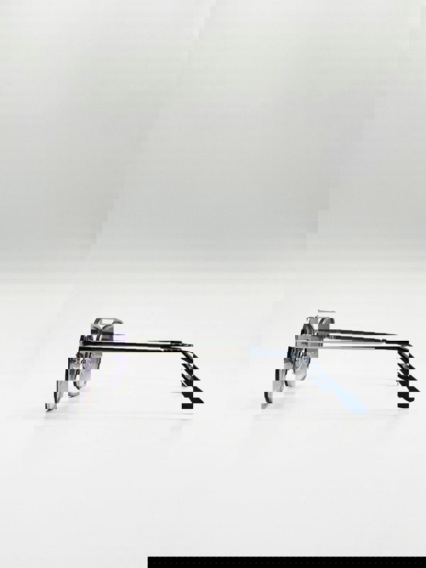 SVNX Silver Aviator Sunglasses with Metal Frames