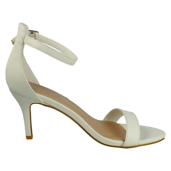 Anne Michelle Ladies Anne Michelle High Heeled Buckle Ankle Strap Evening Sandals F12108