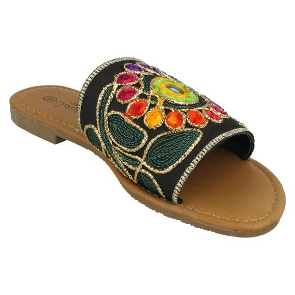 Savannah Ladies Savannah Flat Stitched Vamp Mules