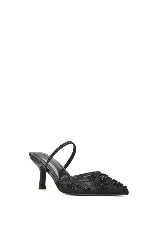 XY LONDON Embroidered Slingback Mesh Court Shoes