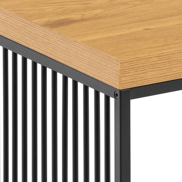 Wyld Haus Porto Modern Organic Metal Side Table with Wild Oak Wood Effect Top