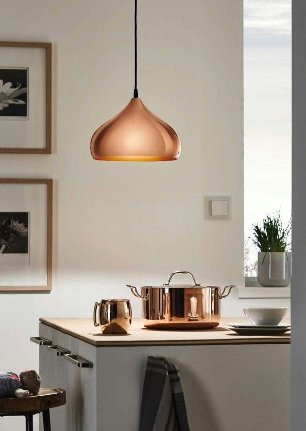 EGLO Hapton 1-Light Vintage Copper Single Pendant
