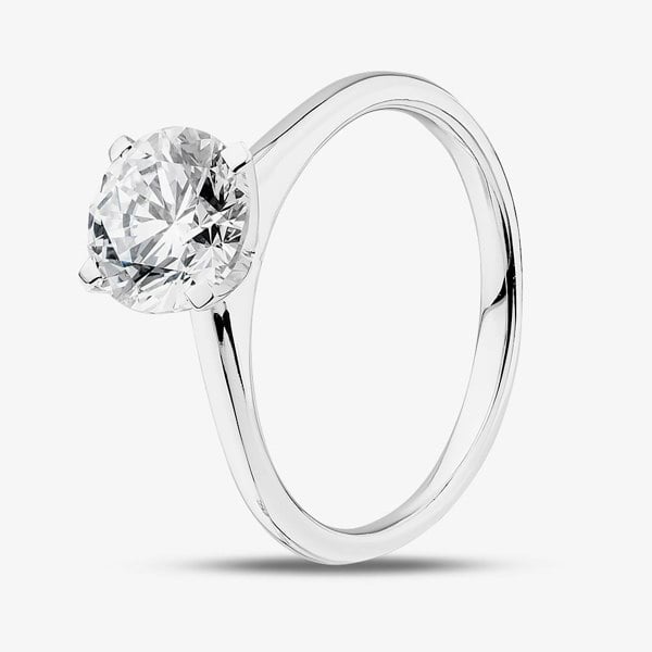 T. H. Baker 9ct White Gold Certified Lab Grown 2.00ct Brilliant Cut Diamond Solitaire Ring LGR43281-200A